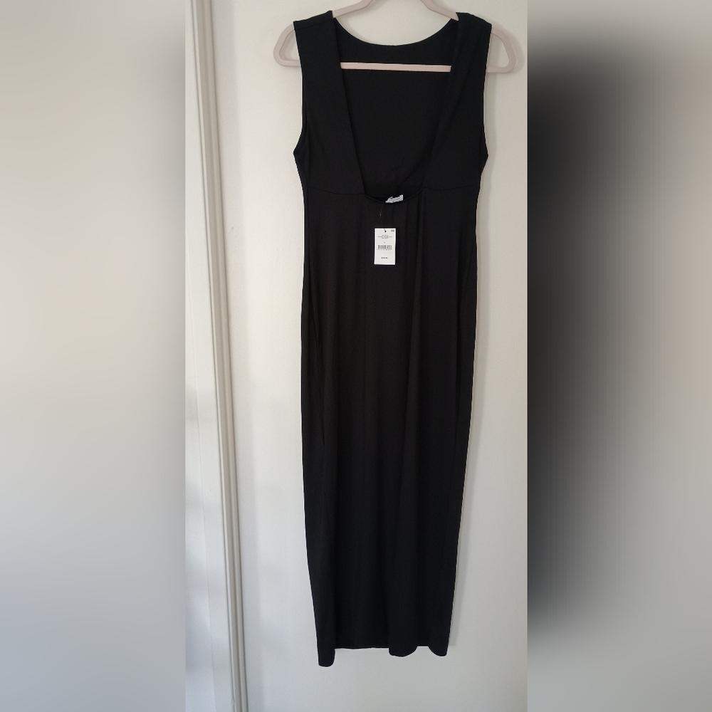 NWT Timeless Classy Vintage Style Cotton On Maxi Tank Bodycon Black Open Dress - Picture 3 of 3
